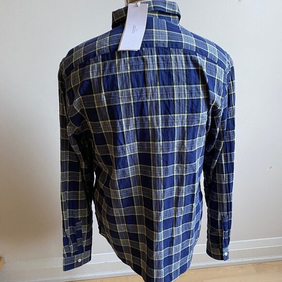 HOPE BNWT Mens Shirt Long Sleeve Blue Plaid - Picture 6 of 11